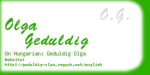 olga geduldig business card